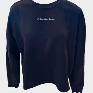 Calvin Klein Jeans Black Logo Crewneck Sweatshirt Size M Minimalist